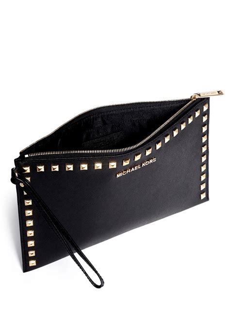 michael kors small clutch purse|Michael Kors studded clutch.